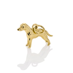 Solid 9ct Gold Labrador Charm Pendant