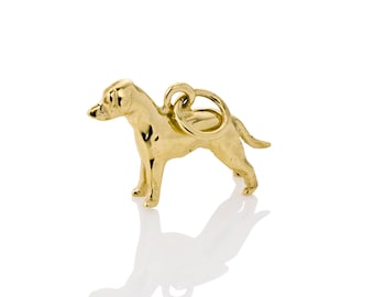 Solid 9ct Gold Labrador Charm Pendant