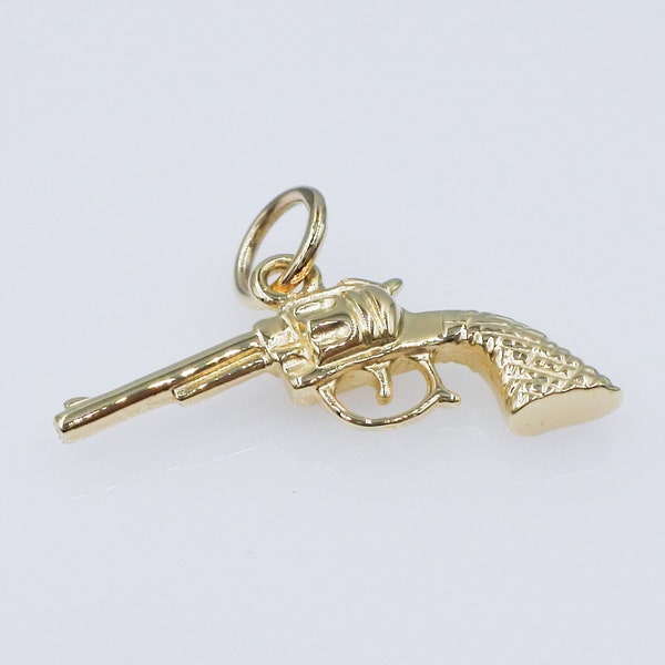 Solid 9ct Gold Pistol Charm Pendant