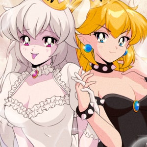 Estampado Bowsette y Boosette (pegatina GRATIS)