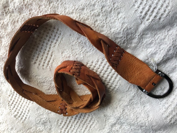 braided leather tie belt