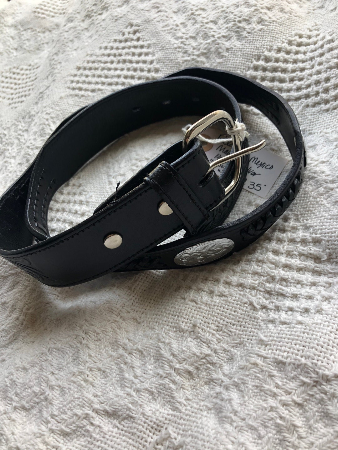 Palastos Leather Belt Silver Made in Mexico Never Worn 36  display picture 3