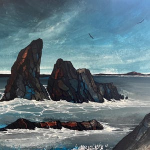 Rocce a Howth - A3 Acrilico