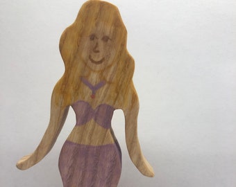 wooden mermaid toy