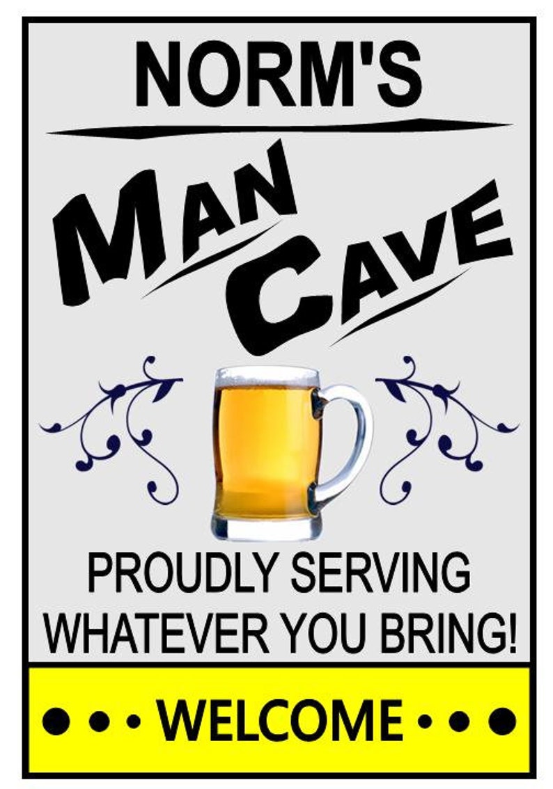 Man Cave Refrigerator Two Different Quotes Great Etsy