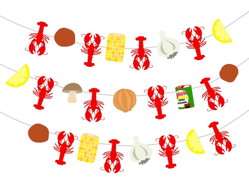 Crawfish Boil Garlands Crawfish Boil Party Decorations Etsy