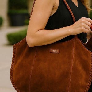 Leather Suede Tote- Stell