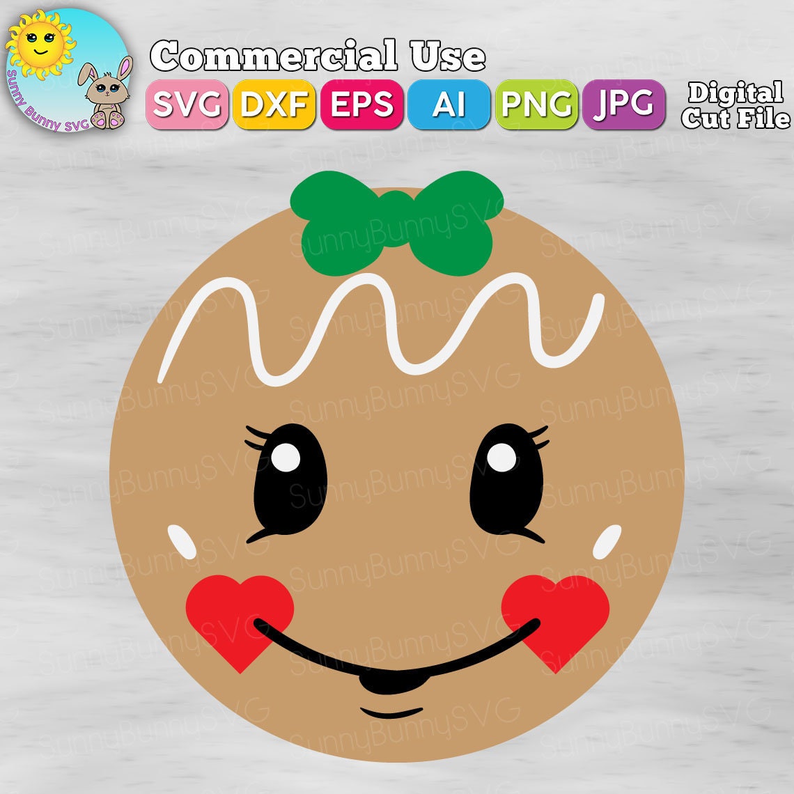 Gingerbread Face Svg Girl Christmas Svg Gingerbread Svg Gingerbread