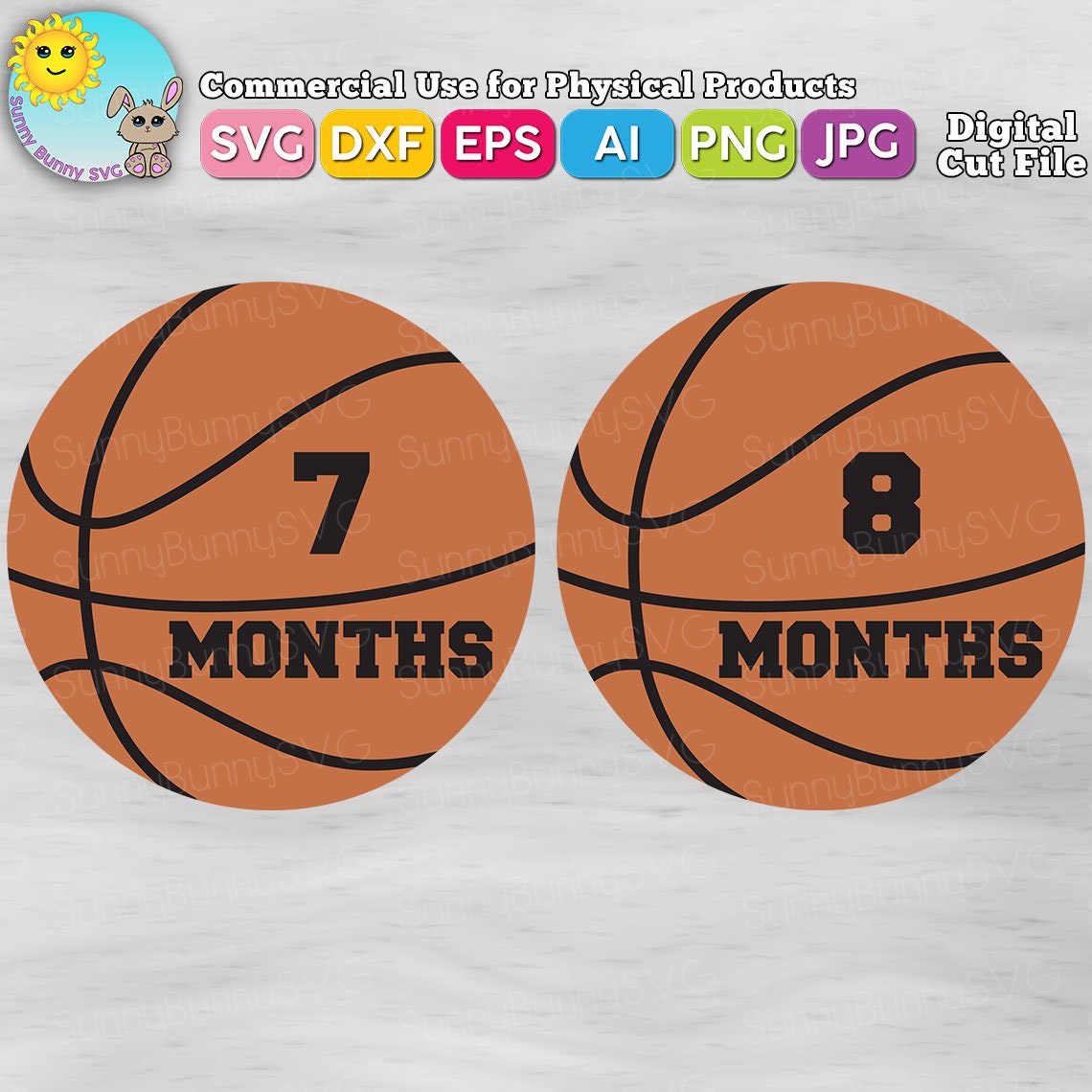 Basketball Baby Milestones SVG Sports Svg Baby Months Svg Etsy