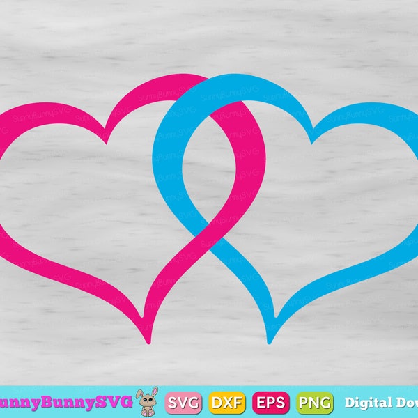 Interlocking Hearts Svg - Etsy