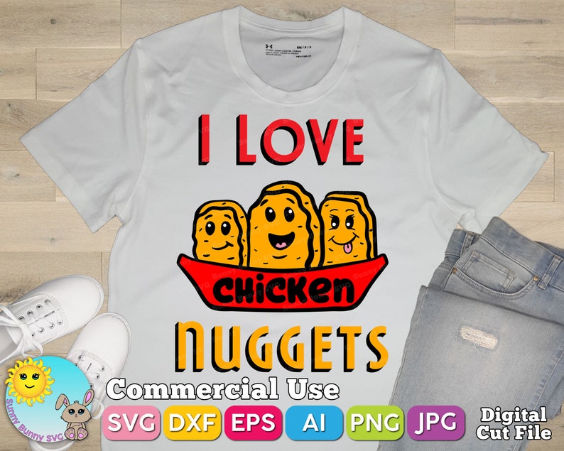 I Love Chicken Nuggets Svg Chicken Svg Cute Food Foodie Svg Chicken