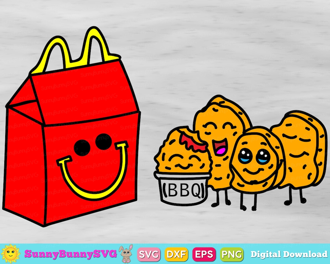 Chicken Nuggets Happy Meal Svg Chicken Tenders Svg Kawaii Food Svg Fast