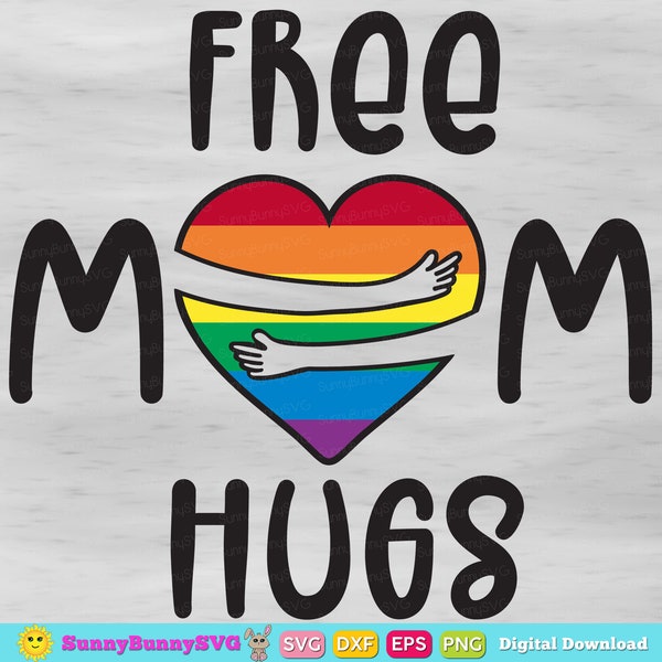 free mom hugs svg | pride svg | rainbow svg | lgbt svg | free hugs svg | pride mom | pride ally shirt | mom svg | gay svg | lgbtq svg | flag
