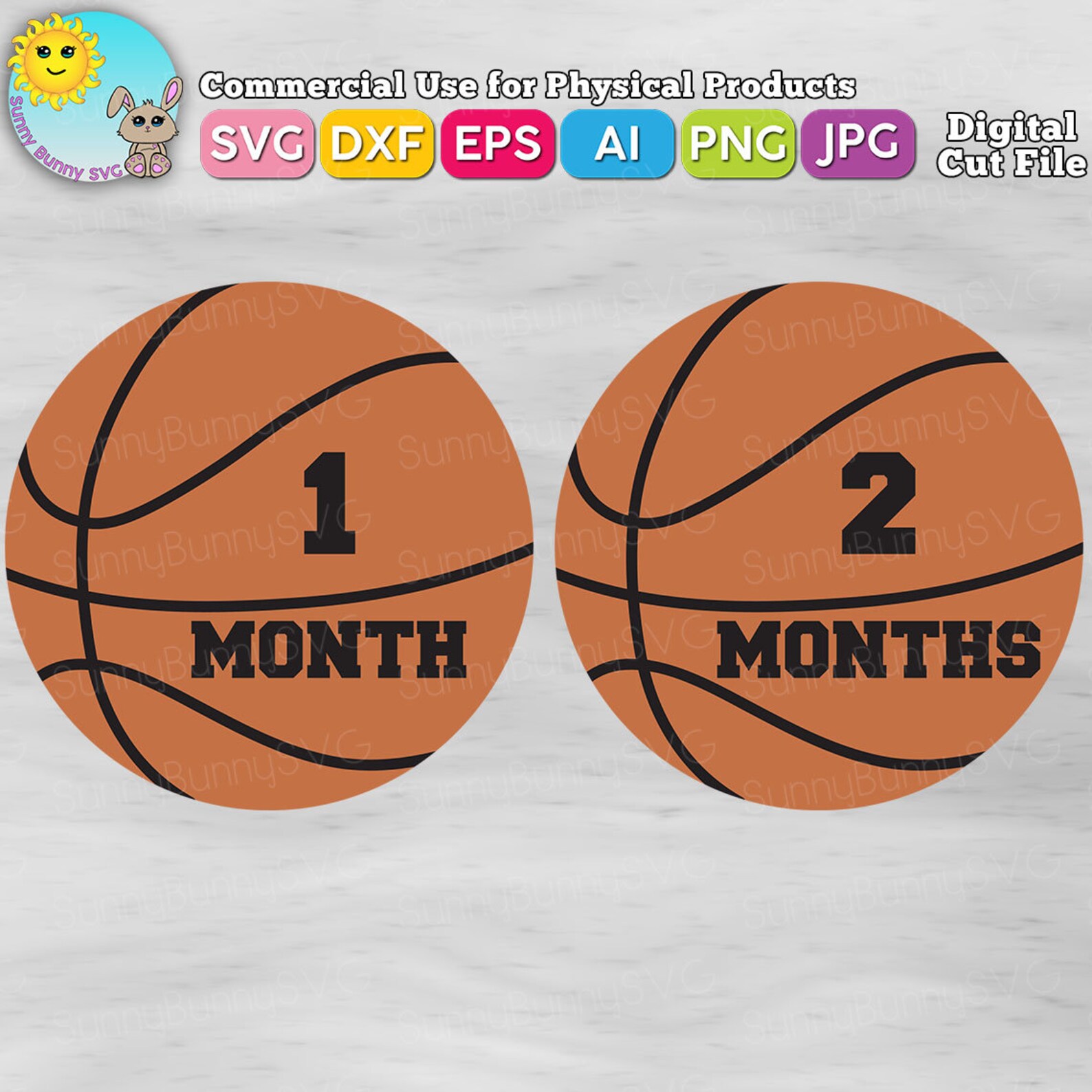 Basketball Baby Milestones SVG Sports Svg Baby Months Svg Etsy