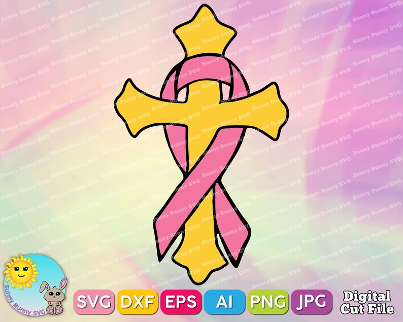 Cross With Ribbon Svg Breast Cancer Awareness Svg Cancer | Etsy