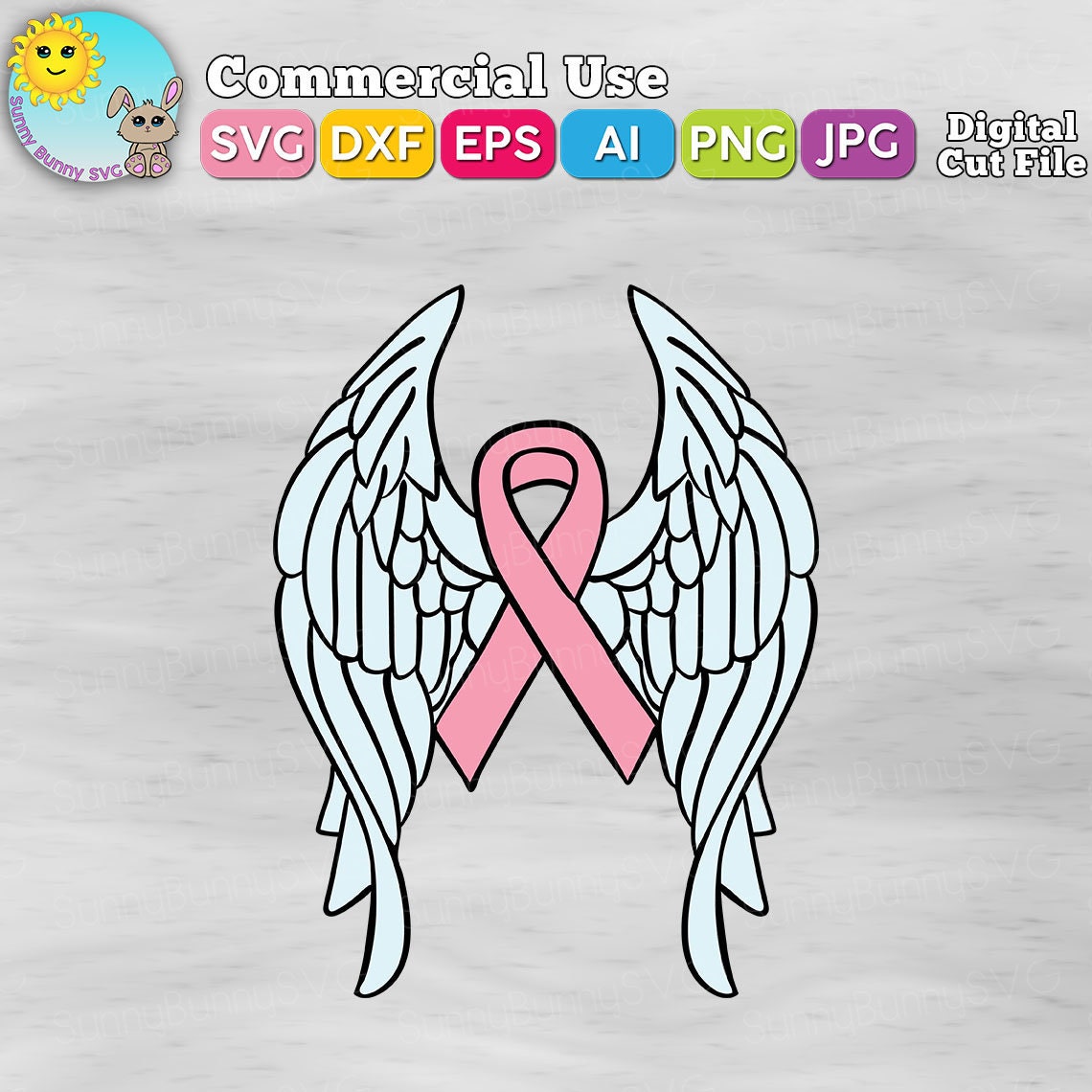 pink ribbon angel clipart png