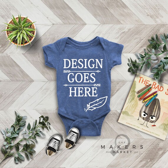 Blue Triblend Bodysuit Mock Up Bella Canvas Bodysuits 134b Etsy