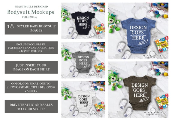 Bodysuit Mock Up Bodysuit Download Baby Bodysuit Blanks One Etsy