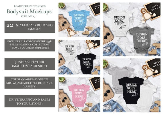 Bodysuit Mock Up Bella Canvas Bodysuits 134b 20 Mockups Etsy