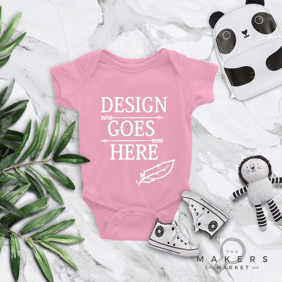 Baby Pink Bodysuit Mock Up Bodysuit Download Baby Bodysuit Etsy