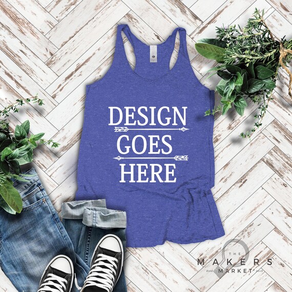 Vintage Royal Blue Tank Mock Up Next Level Tanks Next Level Etsy