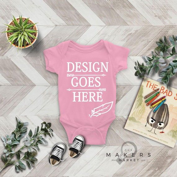 Baby Pink Bodysuit Mock Up Bodysuit Download Baby Bodysuit Etsy