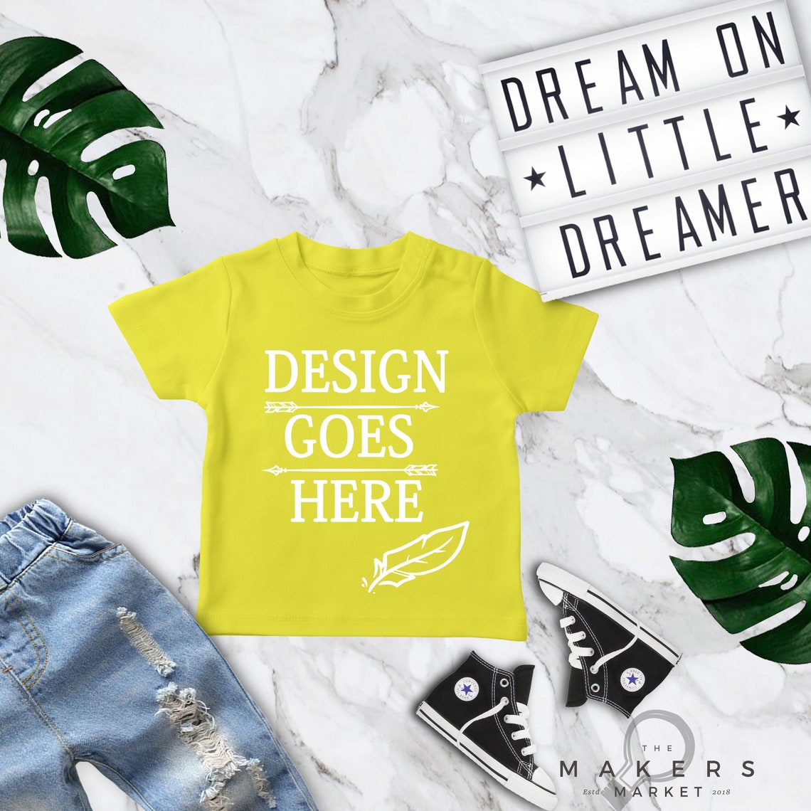 Download Yellow Toddler Shirt Mock-up/ Toddler Tee Mock-ups/ Baby ...