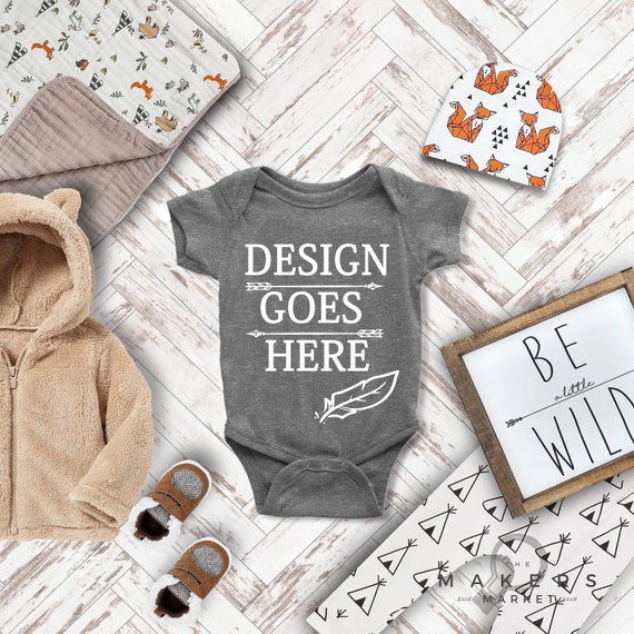 Grey Triblend Bodysuit Mock Up Bella Canvas Bodysuits 134b Etsy