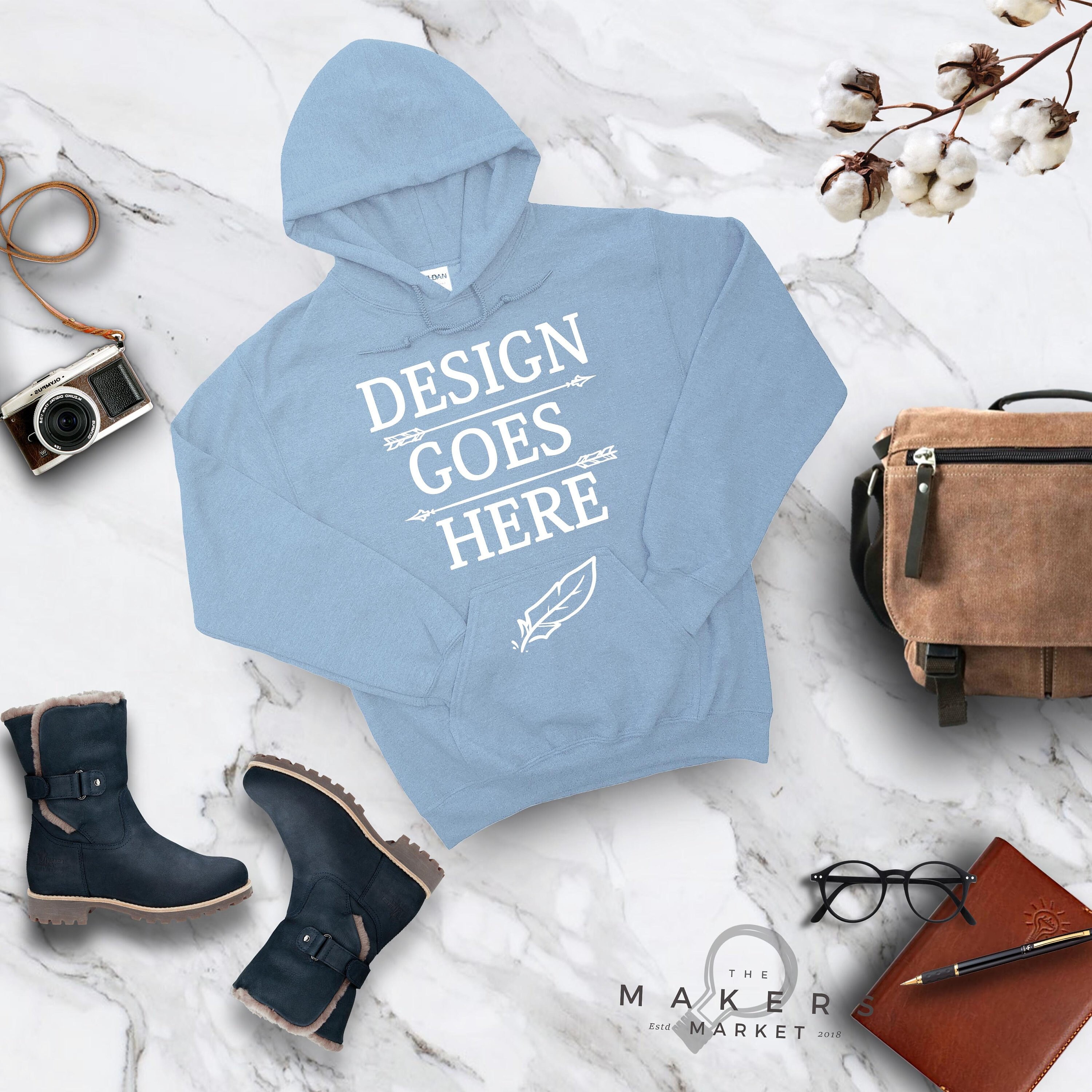 18500 Light Blue Gildan Mock Up Gildan MockUp Light Blue Hoodie Mock Up Unisex Hooded Sweatshirt Mockup SVG Hoodie Mockup