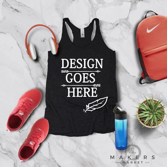Vintage Black Tank Mock Up Next Level Tanks Next Level 6733 Etsy