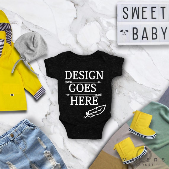 Charcoal Black Bodysuit Mock Up Bella Canvas Bodysuits 134b Etsy