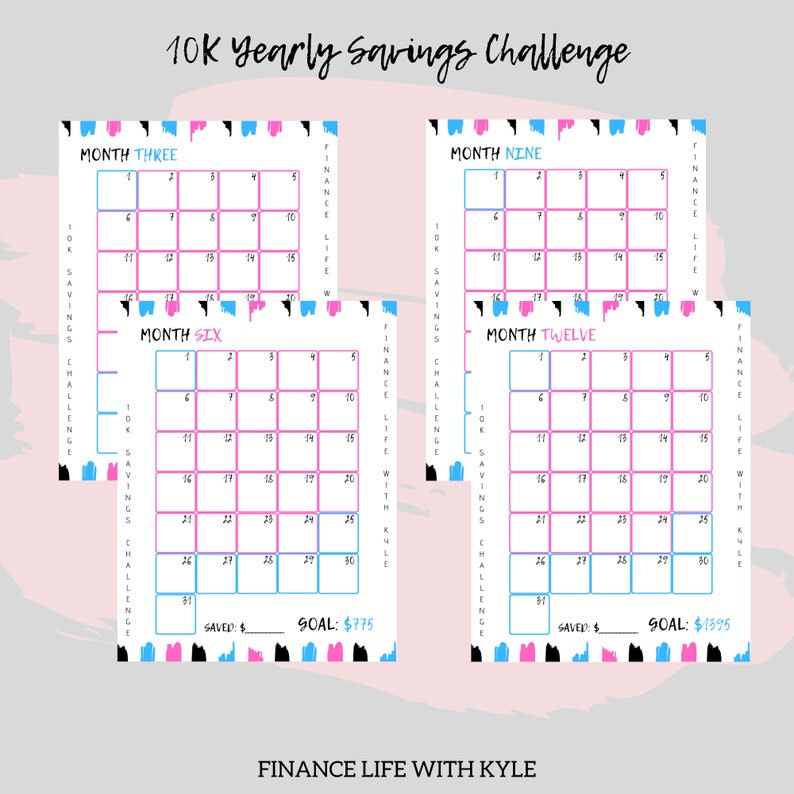 The 10k yearly savings challenge planner track your savings etsy