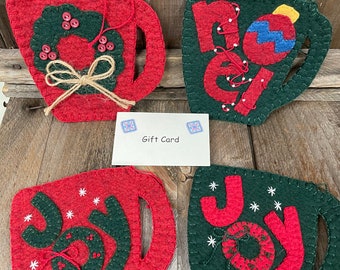 Soportes de tarjetas de regalo Wool Applique