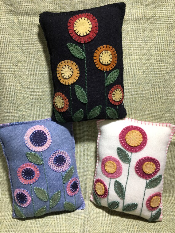 Wool Penny Flower Pillow Etsy