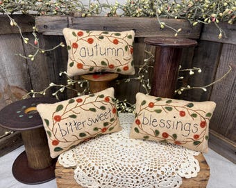 Embroidered Autumn Bowl Filler Pillows