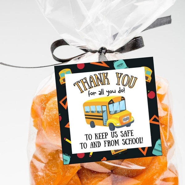 Bus Driver Gift Tags, Bus Driver Appreciation Gift Tags, Appreciation Gift Tags, Printable Treat Tags