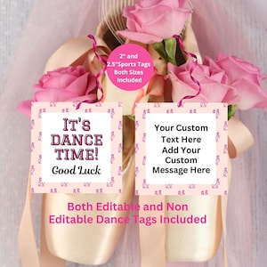 Editable Dance Tag, Dance Tag, Printable Dance Tag, Dance Snack Tag, Editable Sport Tag, Dance Treat Tag, Sport Tag, Dance Team Tag
