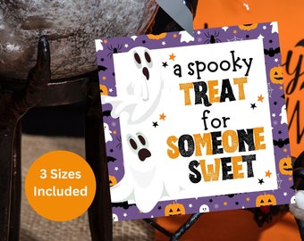 Spooky Halloween Treat Tag, Printable Gift Tag (PDF)