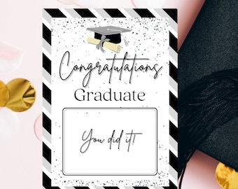 Congrats Grad Gift Card Holder, Printable Template (PDF)