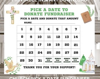 Church Calendar Fundraiser, Pick a Date Printable (PDF & PNG)