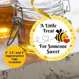 Appreciation Tag, Appreciation Gift Tag, Printable Appreciation Tag, Bee Gift Tag, Teacher Tag, Printable Teacher Tag, A Little Treat Tag