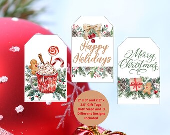 Christmas Gift Tag Printable, Printable Christmas Treat Tag, Gingerbread Gift Tag, Christmas Tags, Gingerbread Treat Tag, Rustic Gift Tag