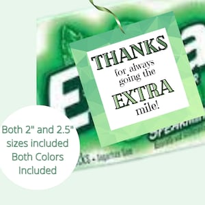 Appreciation-cadeaukaartjes, Extra Mile Treat, afdrukbaar label (pdf)