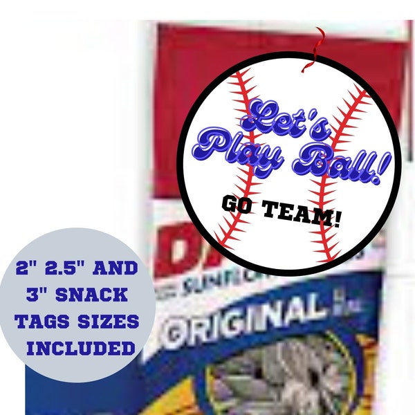 Baseball Gift Tags,  Baseball Treat Tags, Let's Play Ball Treat Tags, Good Luck Treat Tags, Baseball Snack Tags,  Printable Treat Tags