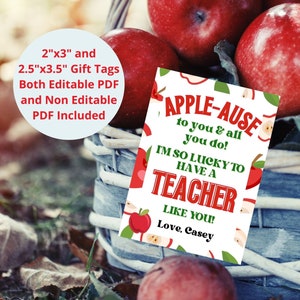 Appreciation Tag, Teacher Appreciation Tag, Printable Teacher Tag, Teacher Thank You Tag, Back to School Tag,  First Day of School Tag