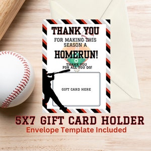 Printable Gift Card Holder, Coach Gift Card Holder, Coach Gift, Gift Card Holder, Printable Coach Gift, Baseball Coach Gift Card Holder