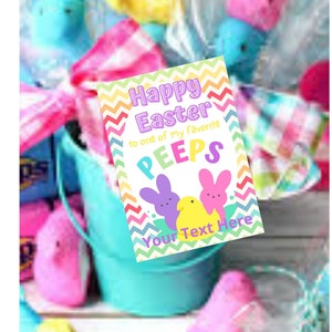 Easter Treat Tags, Easter Gift Tags, Editable Easter Treat Tags, Editable Treat Tags, Peeps Easter Treat Tags, Easter Printable Tags