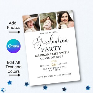 Graduation Invitation, Graduation Invitation Template, Editable Graduation Template, Graduation Party Invitation, Graduation Announcement