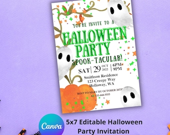 Halloween Invitation, Halloween Party Invite, Halloween Invitation Kid Editable Halloween Invitation, Halloween Invite, Halloween Invitation