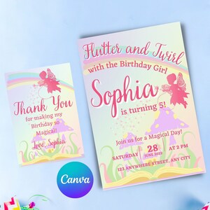 Fairy Birthday Invitation, Fairy Invitation Template, Magical Fairy Invitation, Fairy Invitation, Editable Fairy Birthday Invitation